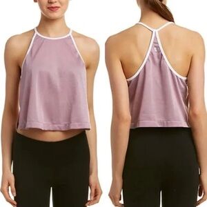 Free People FP Movement Shimmery Mauve Cropped Swing Tank Top Size Large